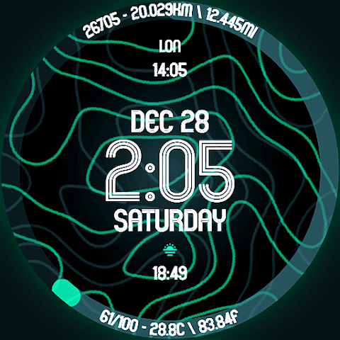 Animated Curves Watch Face screenshot