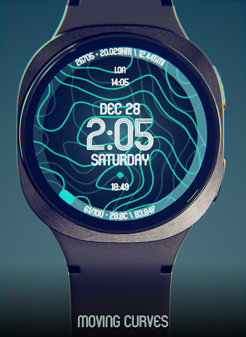Animated Curves Watch Face screenshot