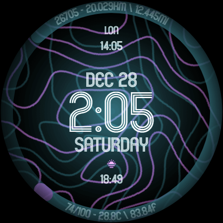 Animated Curves Watch Face screenshot