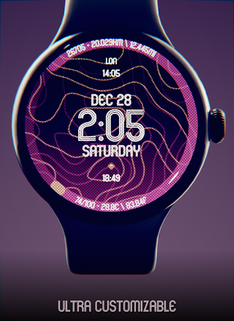 Animated Curves Watch Face screenshot
