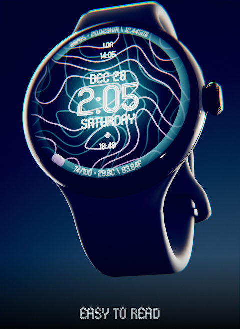 Animated Curves Watch Face screenshot
