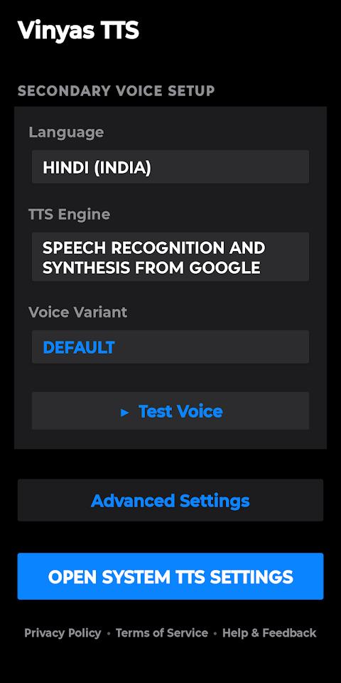 Vinyas TTS screenshot