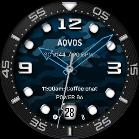 AQVOS: Modern Diver Watch Face screenshot