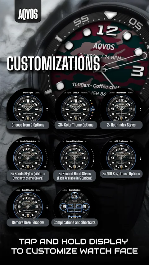 AQVOS: Modern Diver Watch Face screenshot