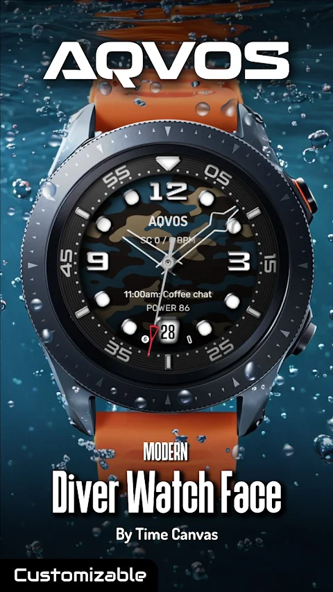 AQVOS: Modern Diver Watch Face screenshot