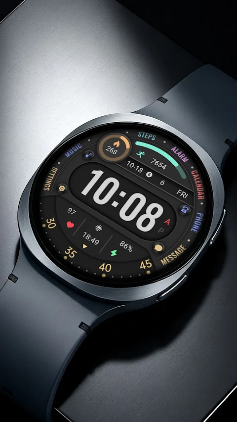 Colored Arc Text ZKin Watch screenshot