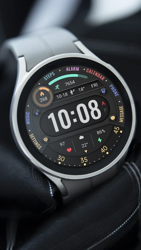 Colored Arc Text ZKin Watch screenshot