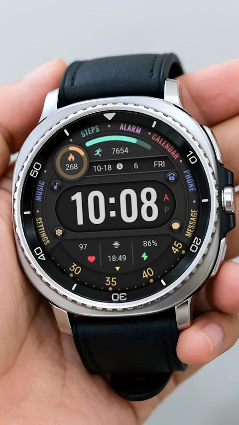 Colored Arc Text ZKin Watch screenshot