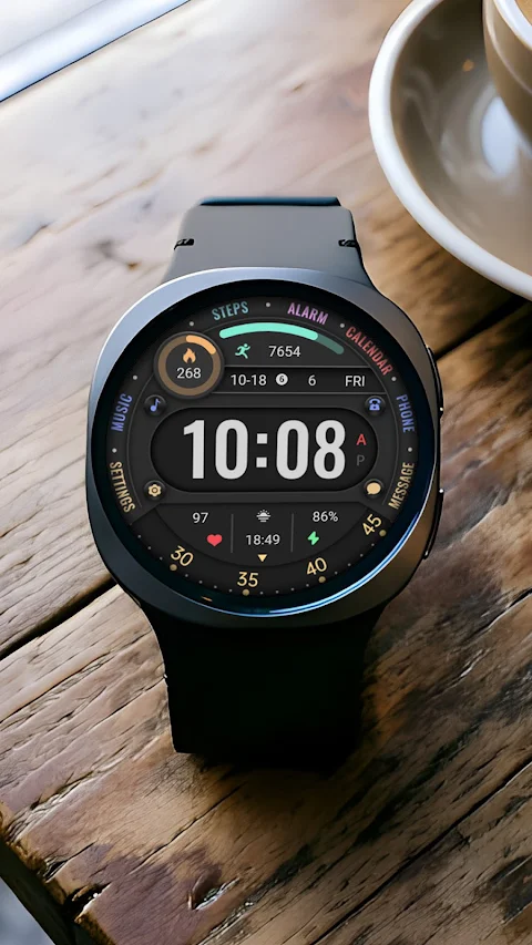 Colored Arc Text ZKin Watch screenshot
