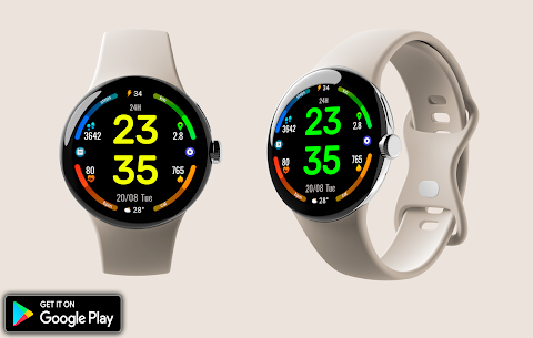 Digital Rotes Watch Face screenshot
