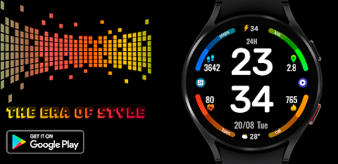 Digital Rotes Watch Face screenshot