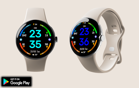Digital Rotes Watch Face screenshot