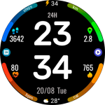 Digital Rotes Watch Face