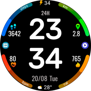 Digital Rotes Watch Face