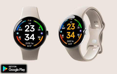 Digital Rotes Watch Face screenshot