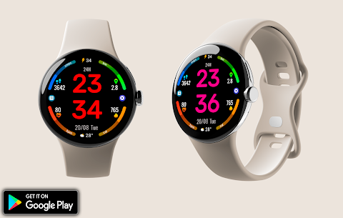 Digital Rotes Watch Face screenshot