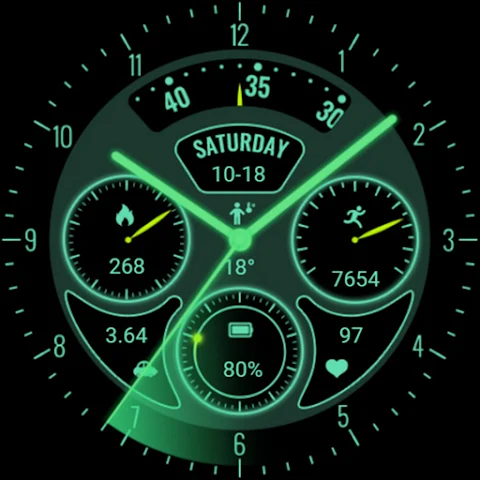 Glow Green Field Analog Watch screenshot