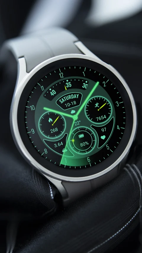 Glow Green Field Analog Watch screenshot
