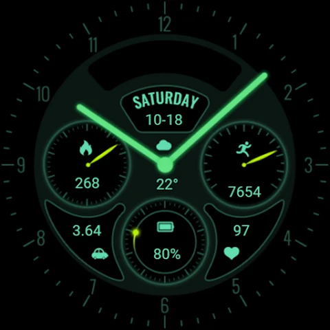 Glow Green Field Analog Watch screenshot