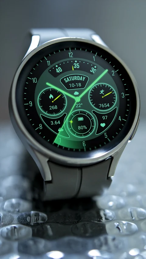 Glow Green Field Analog Watch screenshot