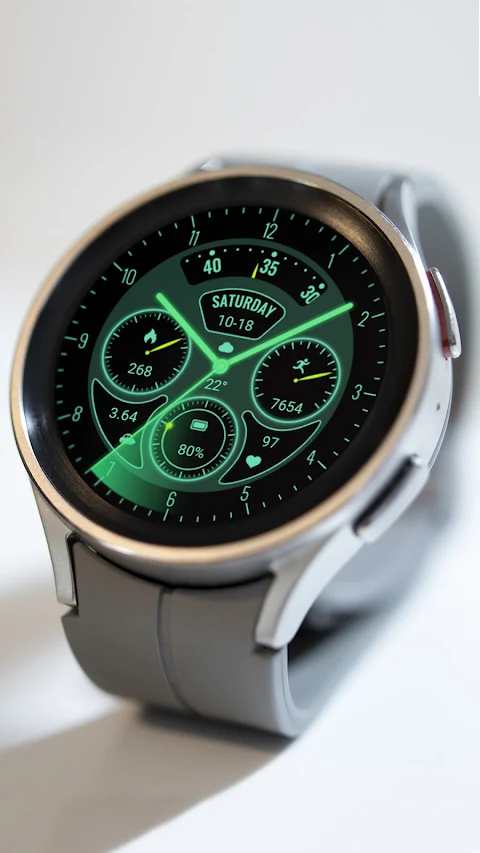 Glow Green Field Analog Watch screenshot