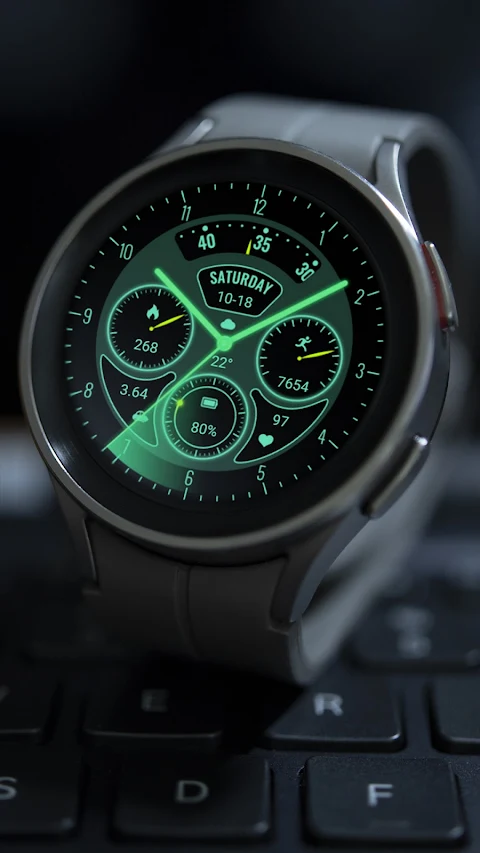 Glow Green Field Analog Watch screenshot