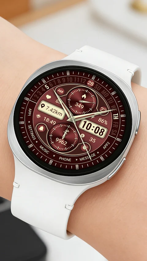 ZKin Watch Face Golden Red screenshot