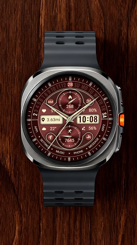 ZKin Watch Face Golden Red screenshot