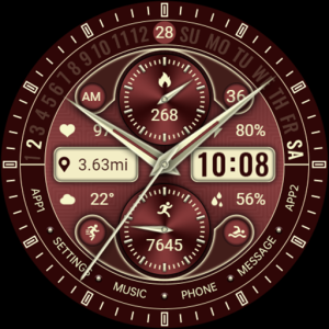 ZKin Watch Face Golden Red