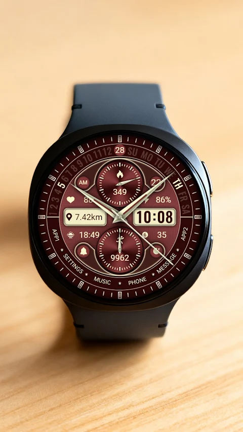 ZKin Watch Face Golden Red screenshot