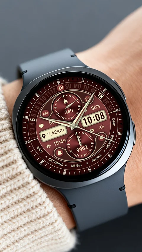 ZKin Watch Face Golden Red screenshot