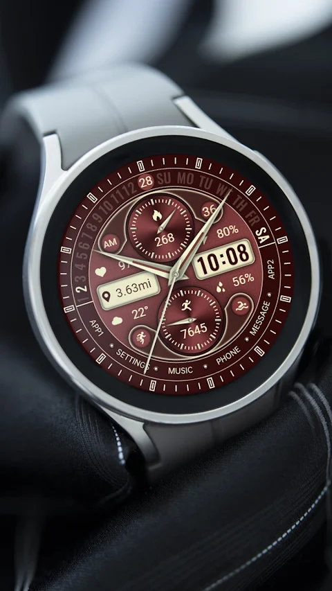 ZKin Watch Face Golden Red screenshot