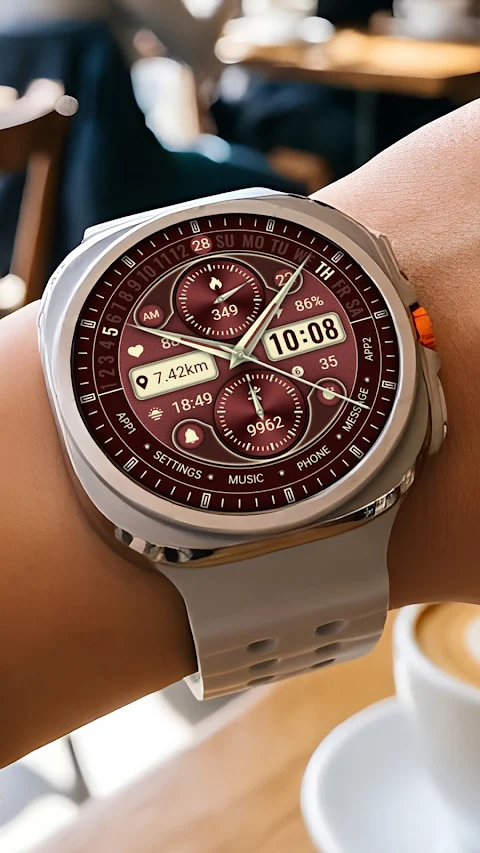 ZKin Watch Face Golden Red screenshot