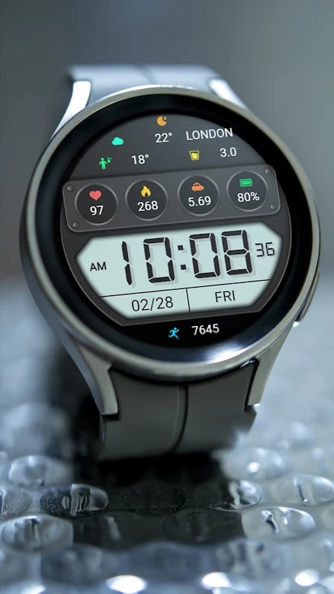ZKin WatchFace Half Screen LCD screenshot