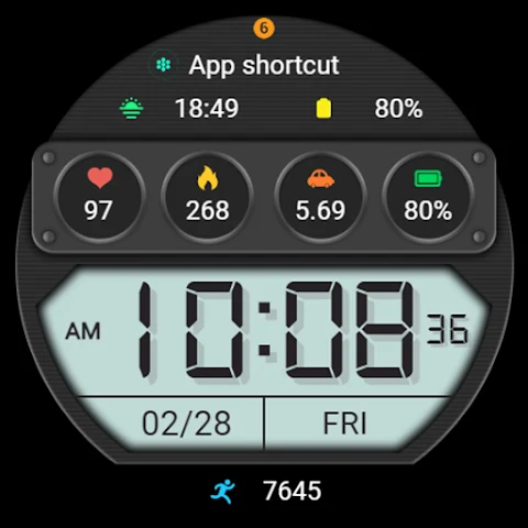 ZKin WatchFace Half Screen LCD screenshot
