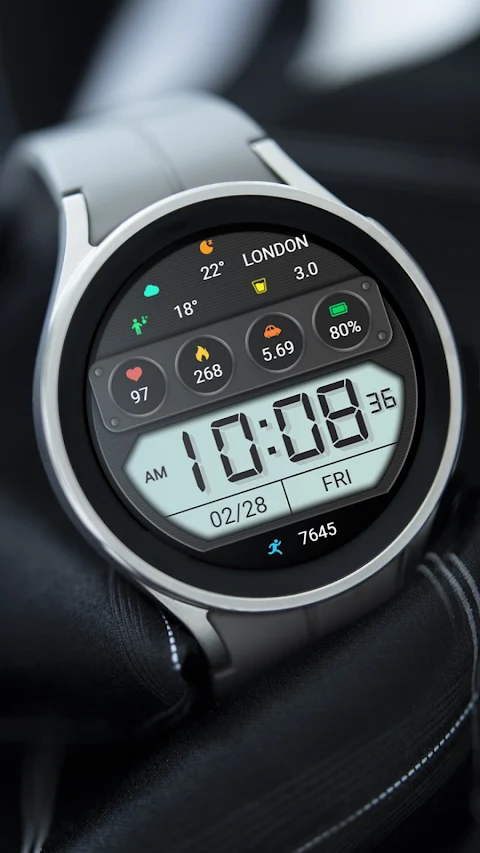 ZKin WatchFace Half Screen LCD screenshot