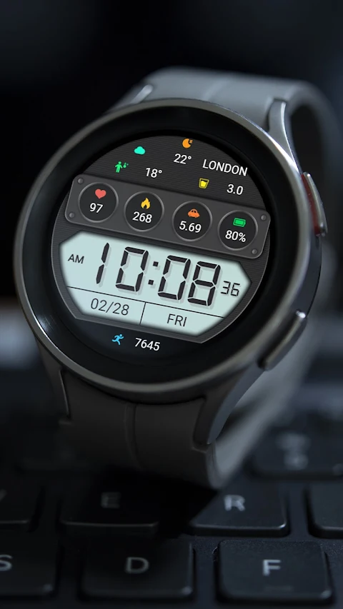 ZKin WatchFace Half Screen LCD screenshot