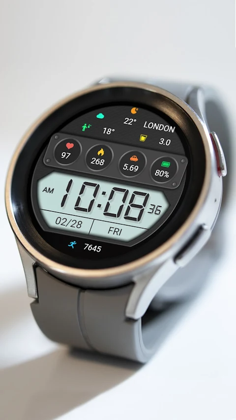 ZKin WatchFace Half Screen LCD screenshot