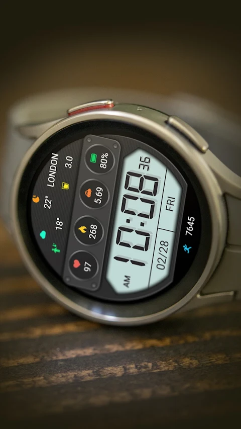 ZKin WatchFace Half Screen LCD screenshot