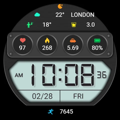 ZKin WatchFace Half Screen LCD screenshot