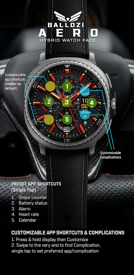 Ballozi AERO Hybrid Watch Face screenshot