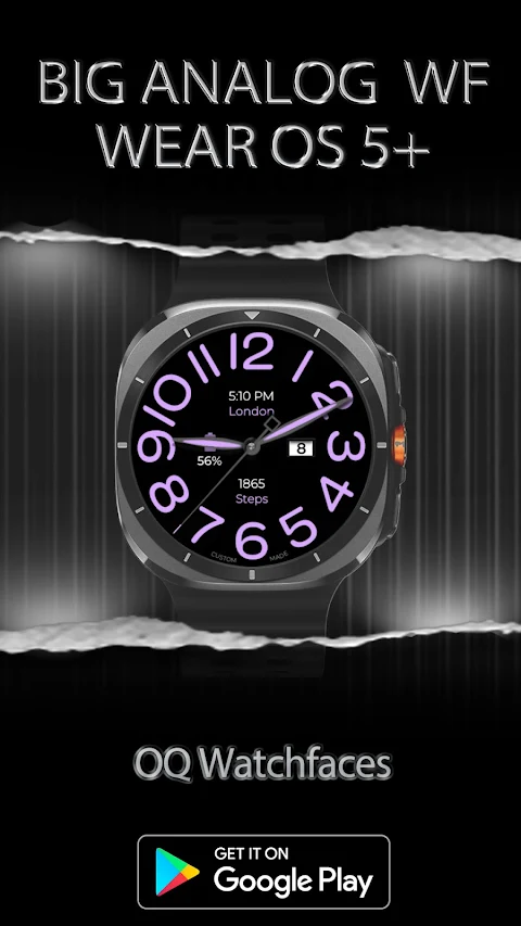 Big Analog WF WEAR OS 6 screenshot