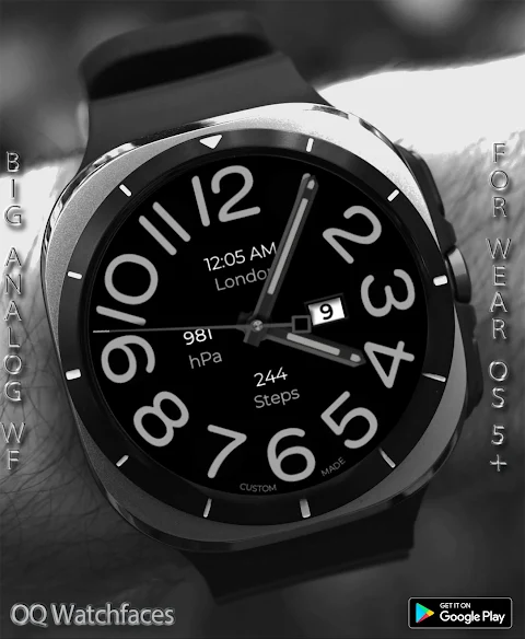 Big Analog WF WEAR OS 6 screenshot