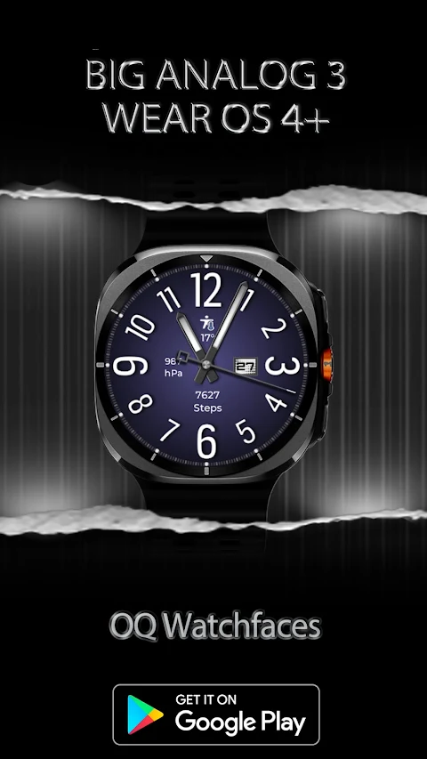 Big Analog 3 WF Wear OS 5+ screenshot