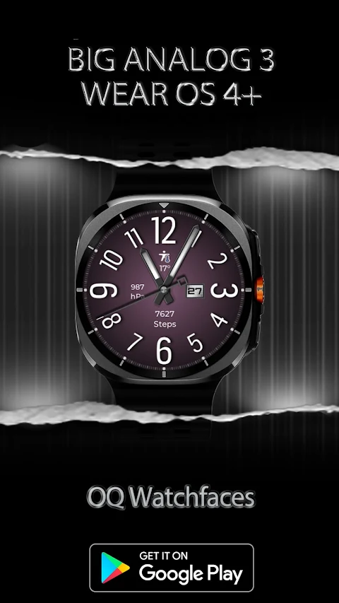 Big Analog 3 WF Wear OS 5+ screenshot