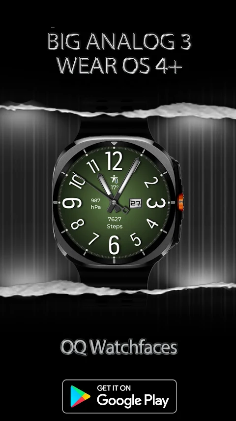Big Analog 3 WF Wear OS 5+ screenshot