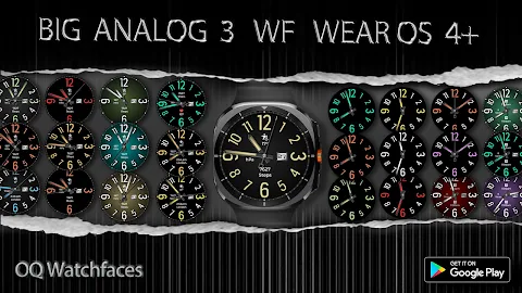 Big Analog 3 WF Wear OS 5+ screenshot