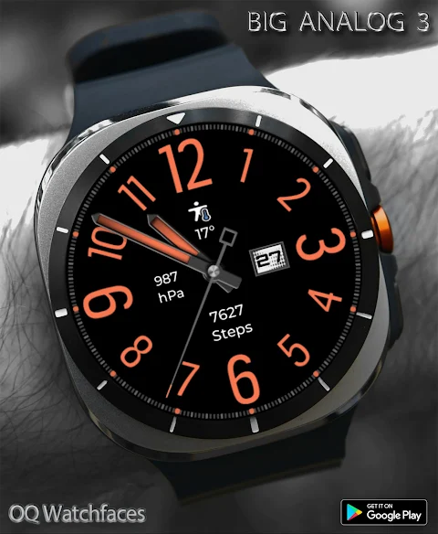 Big Analog 3 WF Wear OS 5+ screenshot