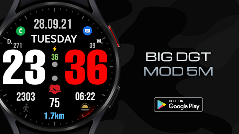 Big dgt mod 5M Watch face screenshot