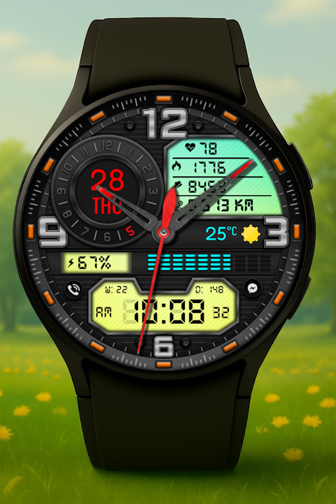 Cyber Hybrid Watch Face screenshot